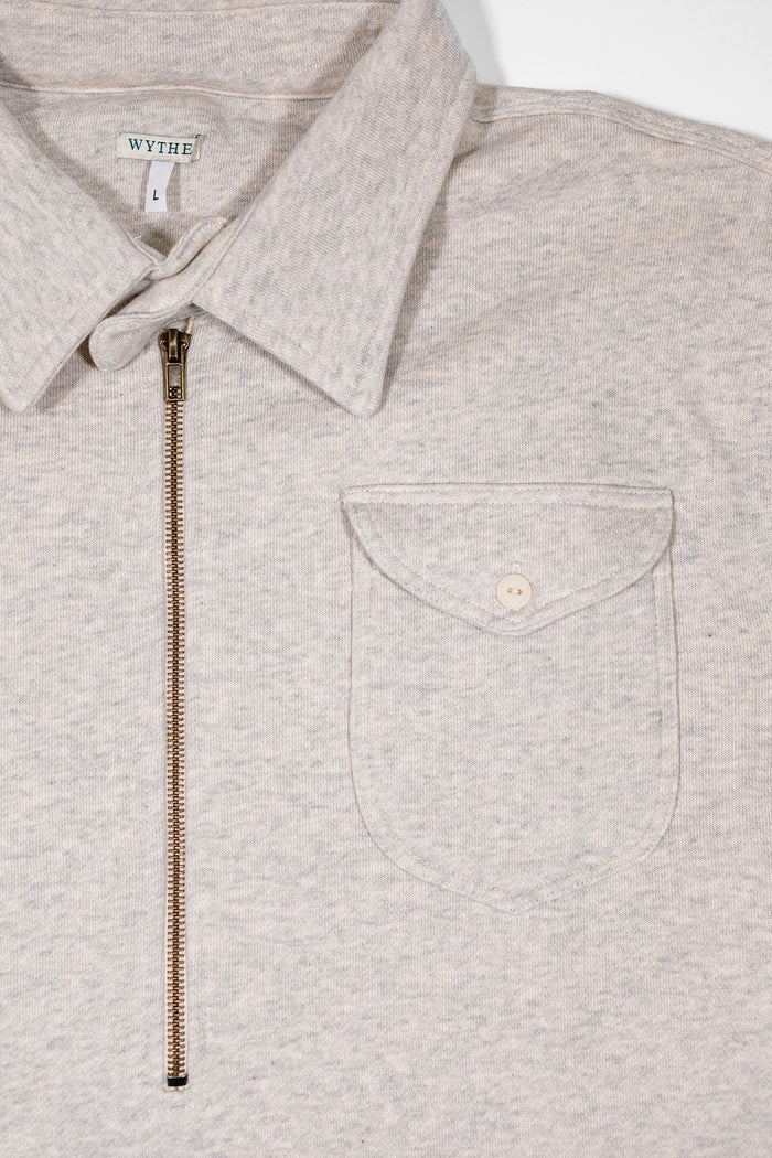 Wythe Grey Quarterzip - Front Shot Pocket Detail