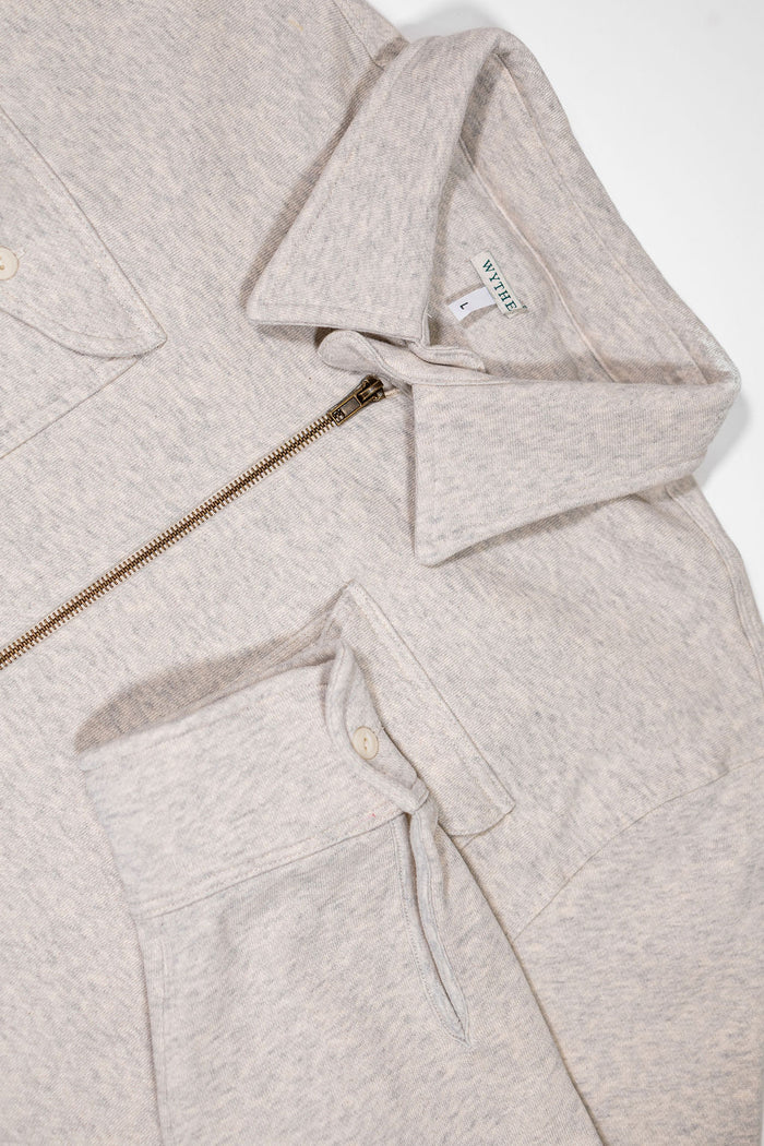 Wythe Grey Quarterzip - Detail Shot of Cuff and Collar